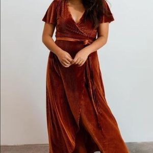 NWT Velvet Wrap Dress - Copper - XL - Baltic Born Andi Dress